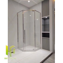 cabin phòng tắm kính hệ slim cửa mở bản lề trên dưới 
